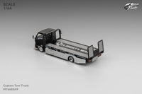 Thumbnail for Micro Turbo 1:64 LBWK Custom Flat Bed Tow Truck Black Chrome