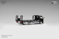 Thumbnail for Micro Turbo 1:64 LBWK Custom Flat Bed Tow Truck Black Chrome