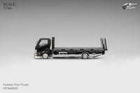 Thumbnail for Micro Turbo 1:64 LBWK Custom Flat Bed Tow Truck Black Chrome