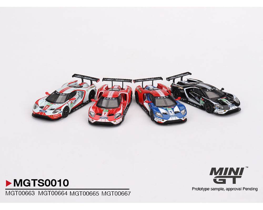 Mini GT 1:64 Ford GT LMGTE PRO 2019 24 Hrs of Le Mans Ford Chip Ganassi Team 4 Cars Set Limited Edition 3000 Set
