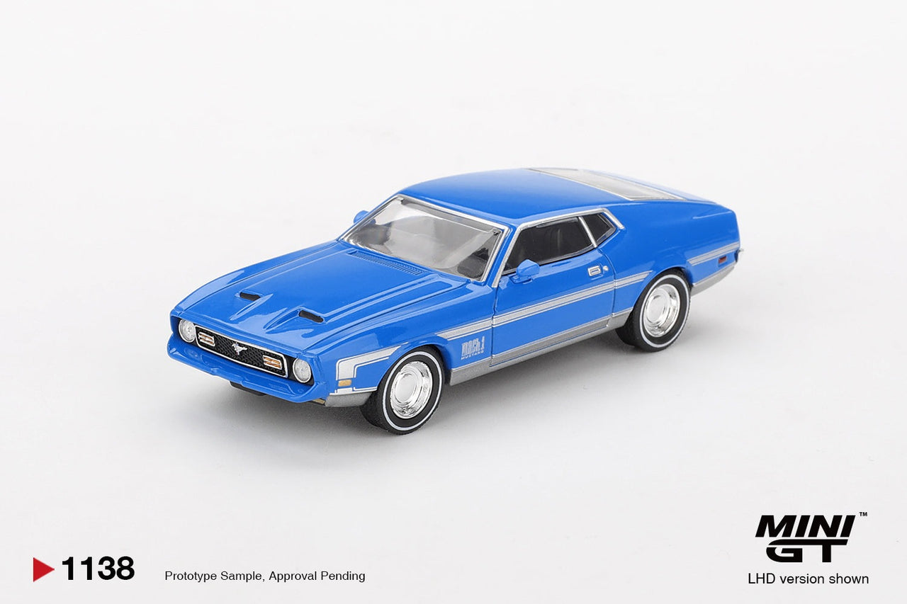 Mini GT 1:64 Ford Mustang Mach 1 Grabber Blue MGT01138-L