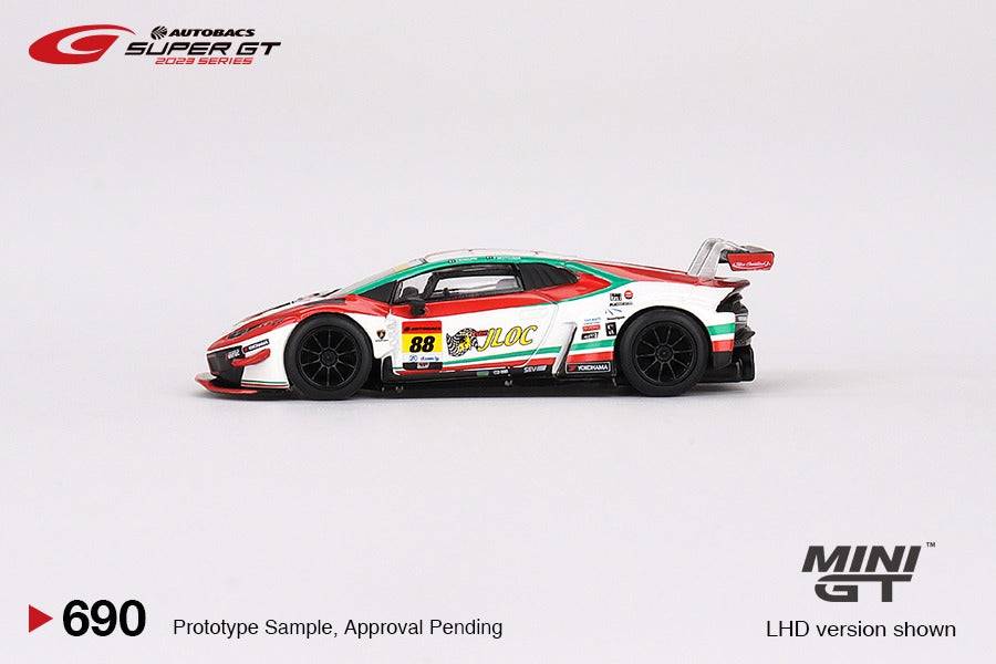 (PRE-ORDER) Mini GT 1:64 Japan Exclusive Lamborghini Huracán GT3 EVO2 #88 “JLOC Lamborghini GT3” JLOC 2023 SUPER GT SERIES