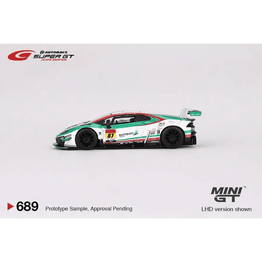 PRE-ORDER Mini GT 1:64 Japan Exclusive Lamborghini Huracán GT3 EVO2 #87 “Bamboo Airways Lamborghini GT3” JLOC 2023 SUPER GT SERIES