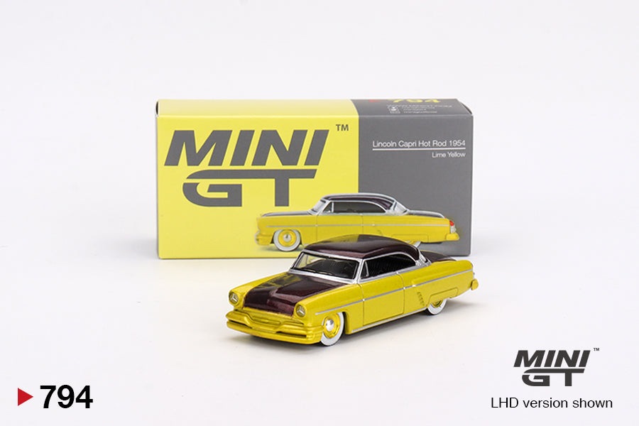 Mini GT 1:64 Lincoln Capri 1954 Lime Yellow MGT00794-L