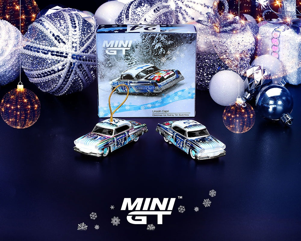 Mini GT 1:64 Lincoln Capri Christmas Hot Rod Set by Tim Sadchikov 2024 Christmas Edition LTD 9,999 MGT00888-L