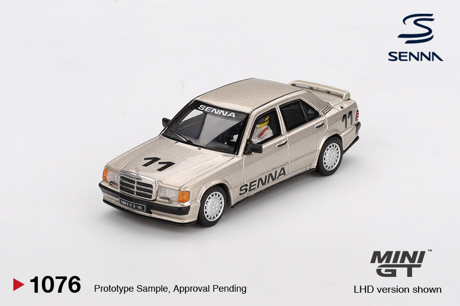 Mini GT 1:64 Mercedes-Benz 190 E 2.3-16 #11 Ayrton Senna 1984 Nürburgring Race of Champions w/ Figure MGT01076-BL