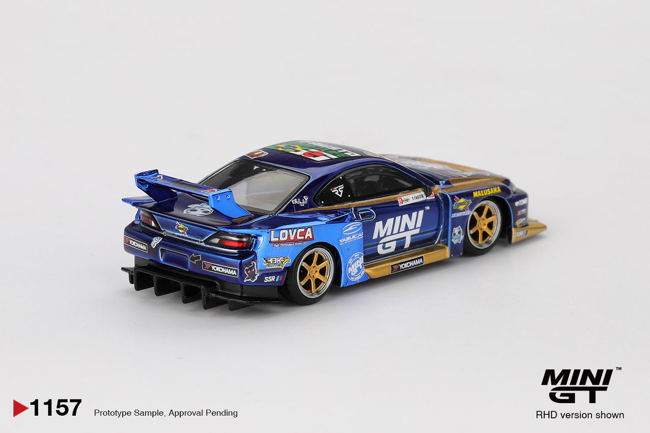 Mini GT 1:64 Nissan LB-Super Silhouette S15 SILVIA #555 Team MINI GT Liberty Walk 2025 Formula Drift MGT01157-R
