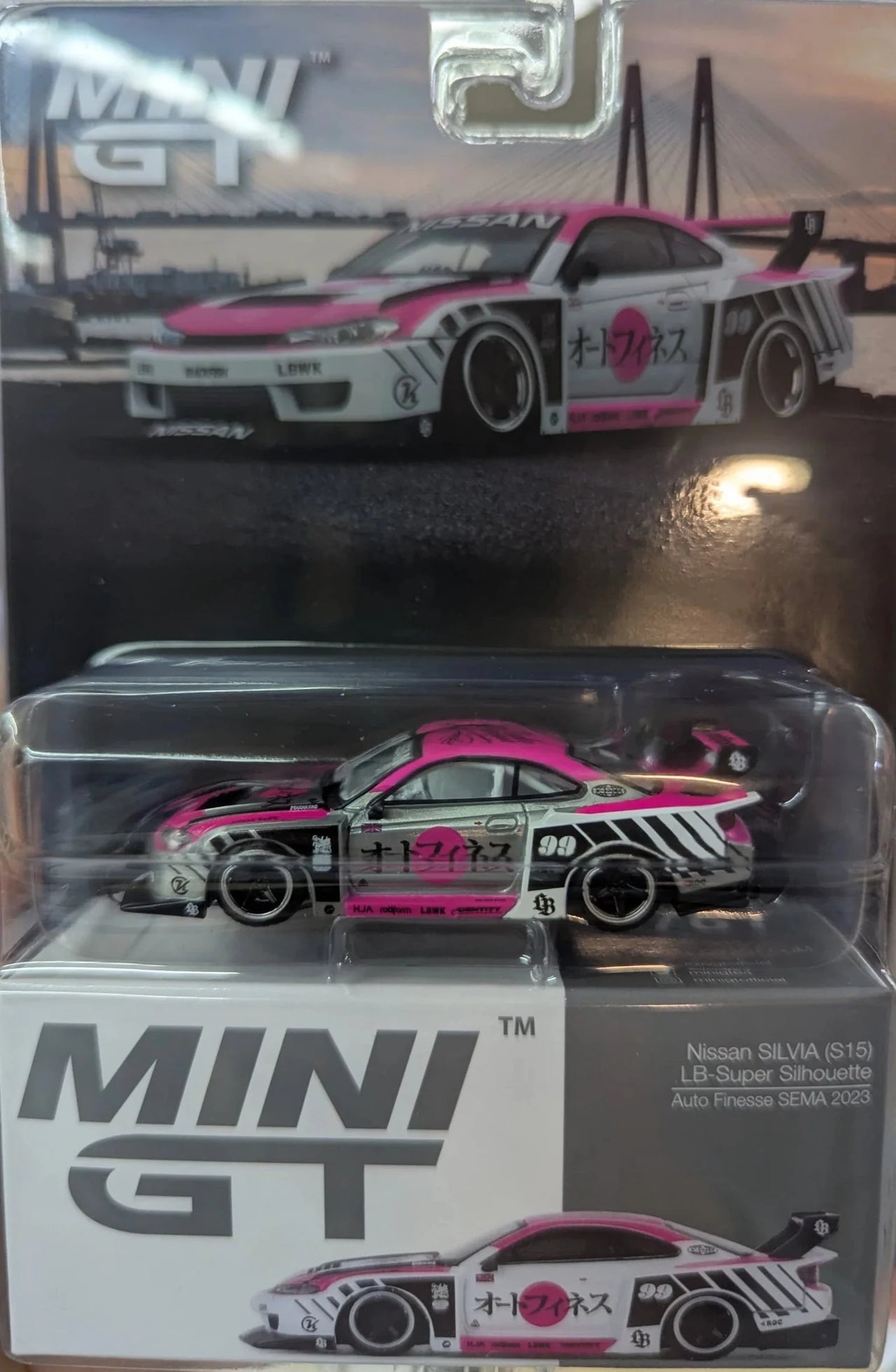 Mini GT 1:64 Nissan LB-Super Silhouette S15 SILVIA Auto Finesse SEMA 2023 CHASE