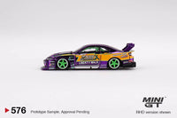 Thumbnail for Mini GT 1:64 Nissan S15 SILVIA LB-Super Silhouette #555 2022 Formula Drift Japan – Chrome Purple