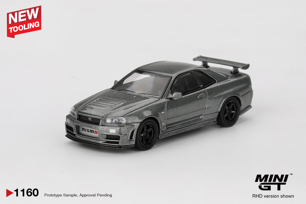 Mini GT 1:64 Nissan Skyline GT-R Dark Metal Gray NISMO BNR34 CRS Version MGT01160-R