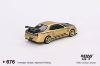 Thumbnail for PRE-ORDER Mini GT 1:64 Nissan Skyline GT-R R34 Top Secret Gold Japan Exclusive