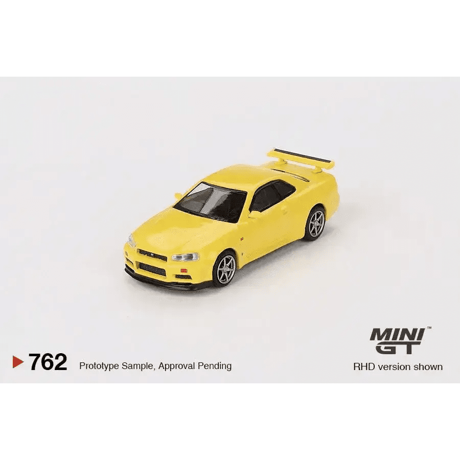 Mini GT 1:64 Nissan Skyline GT-R R34 V-Spec Lightning Yellow MGT00762-R