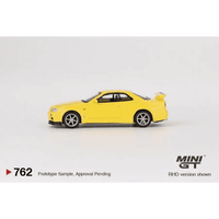 Thumbnail for Mini GT 1:64 Nissan Skyline GT-R R34 V-Spec Lightning Yellow MGT00762-R