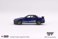 Thumbnail for Mini GT 1:64 Nissan Skyline GT-R Top Secret VR32 Blue Metallic