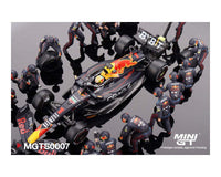 Thumbnail for Mini GT 1:64 Oracle Red Bull Racing RB18 #1 Max V. 2022 Abu Dhabi GP Pit Crew Set Limited Edition 5000 Set