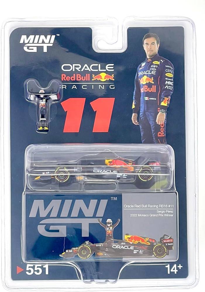 Mini GT 1:64 Oracle Red Bull Racing RB18 #11 Sergio Pérez 2022 Monaco GP Winner MGT00551-L