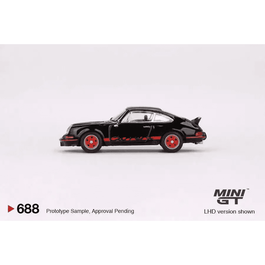 Mini GT 1:64 Porsche 911 Carrera RS 2.7 Black with Red Livery MGT00688-R