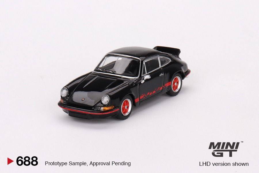 PRE-ORDER Mini GT 1:64 Porsche 911 Carrera RS 2.7 Black with Red Livery MGT00688-R