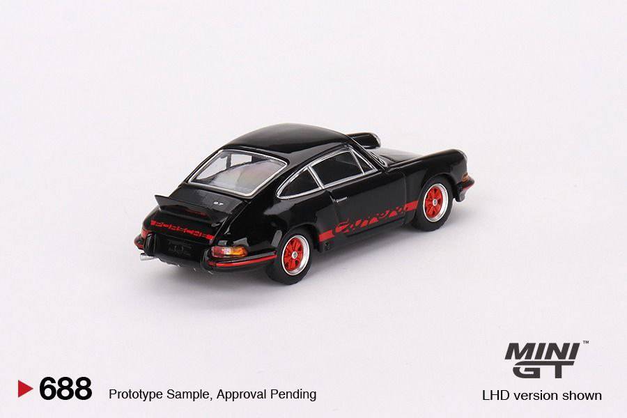 Mini GT 1:64 Porsche 911 Carrera RS 2.7 Black with Red Livery MGT00688-R