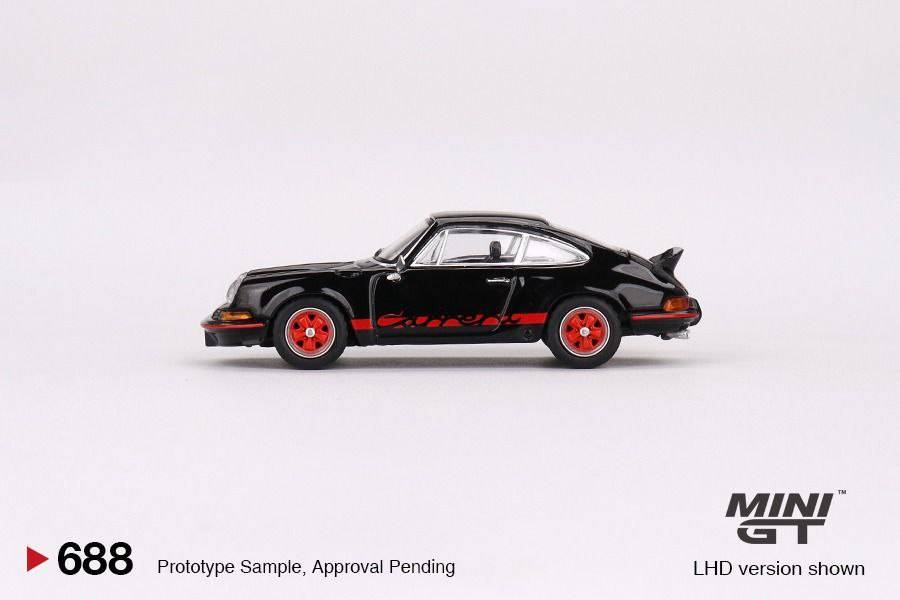 Mini GT 1:64 Porsche 911 Carrera RS 2.7 Black with Red Livery MGT00688-R