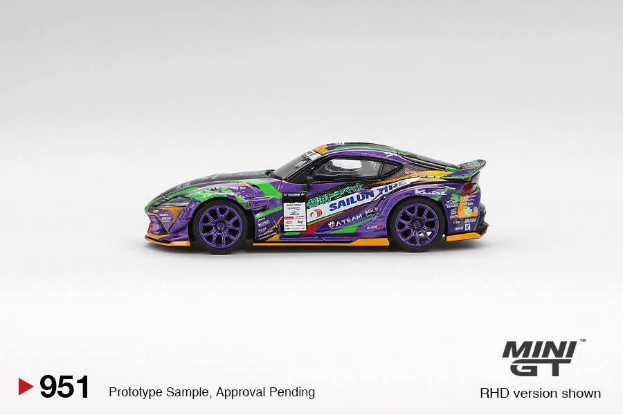 Mini GT 1:64 Toyota GR Supra KUHL 2021 D1GP EVANGELION RACING Japan Exclusive MGT00951-BL