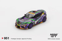 Thumbnail for Mini GT 1:64 Toyota GR Supra KUHL 2021 D1GP EVANGELION RACING Japan Exclusive MGT00951-BL