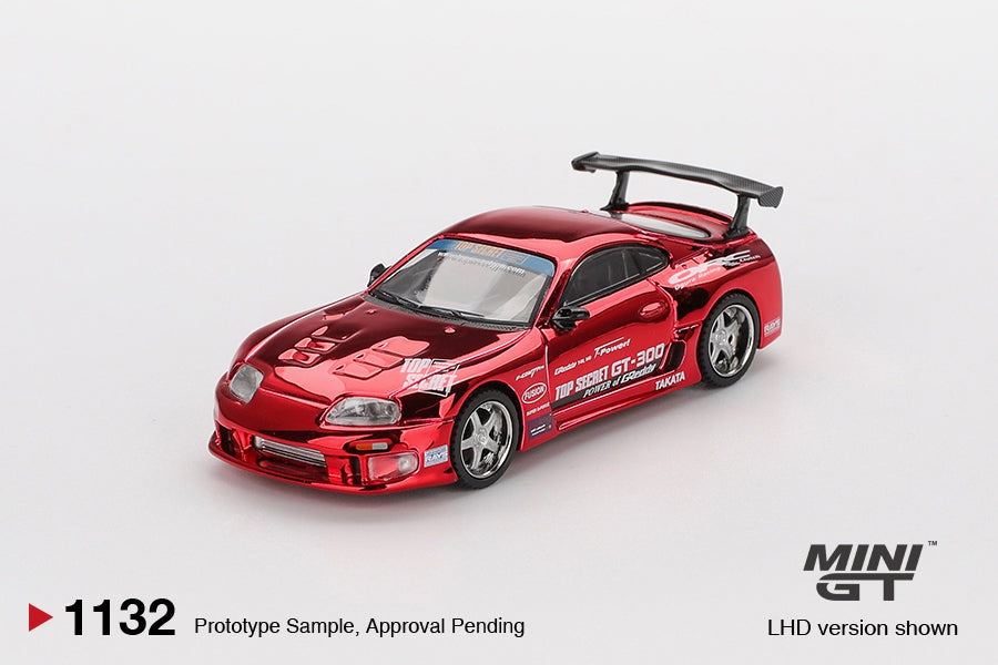 Mini GT 1:64 Toyota Supra A80 Top Secret GT-300 Top Secret Red Chrome MGT01132-R