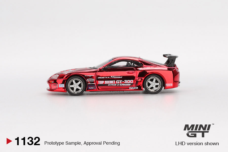 Mini GT 1:64 Toyota Supra A80 Top Secret GT-300 Top Secret Red Chrome MGT01132-R