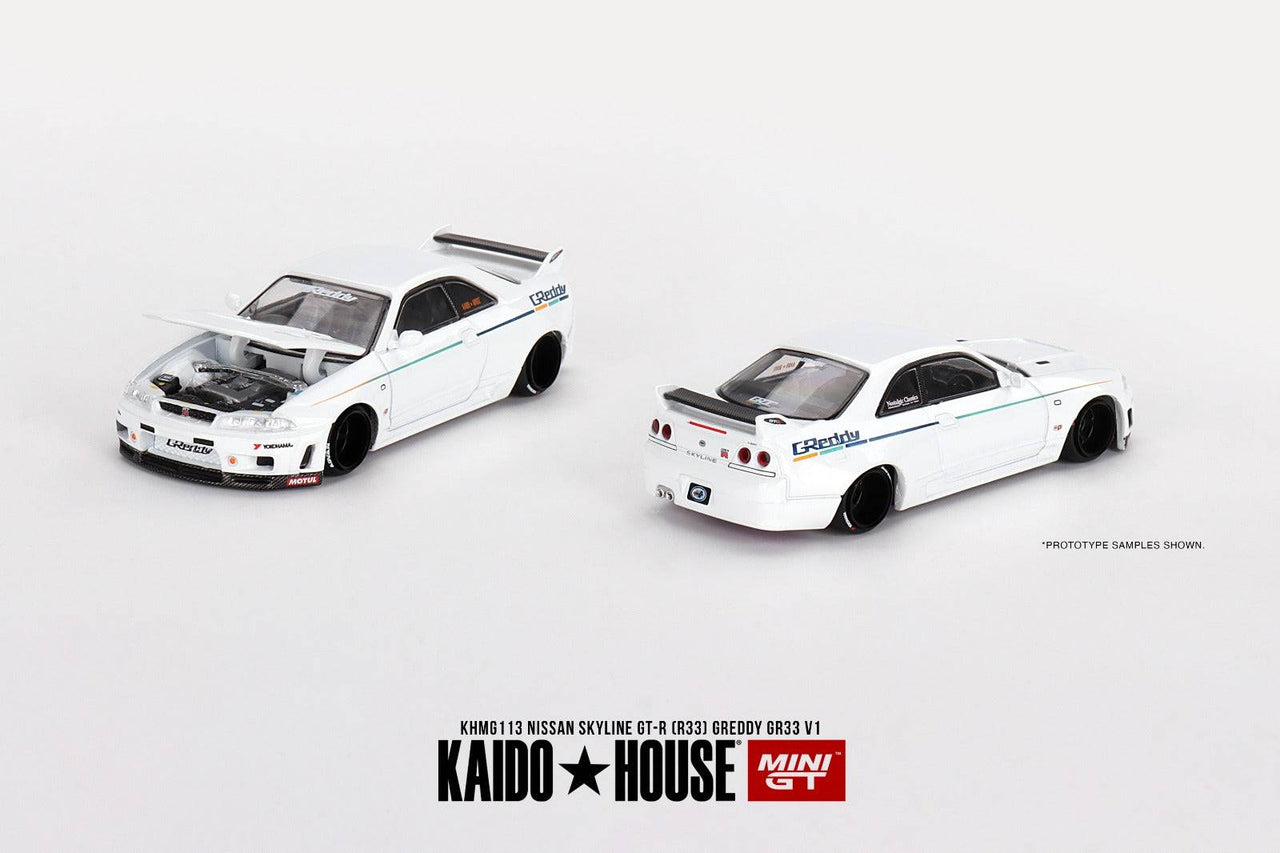 (PRE-ORDER) Mini GT X Kaidohouse 1:64 Nissan Skyline GT-R Greddy GR33 KHMG113