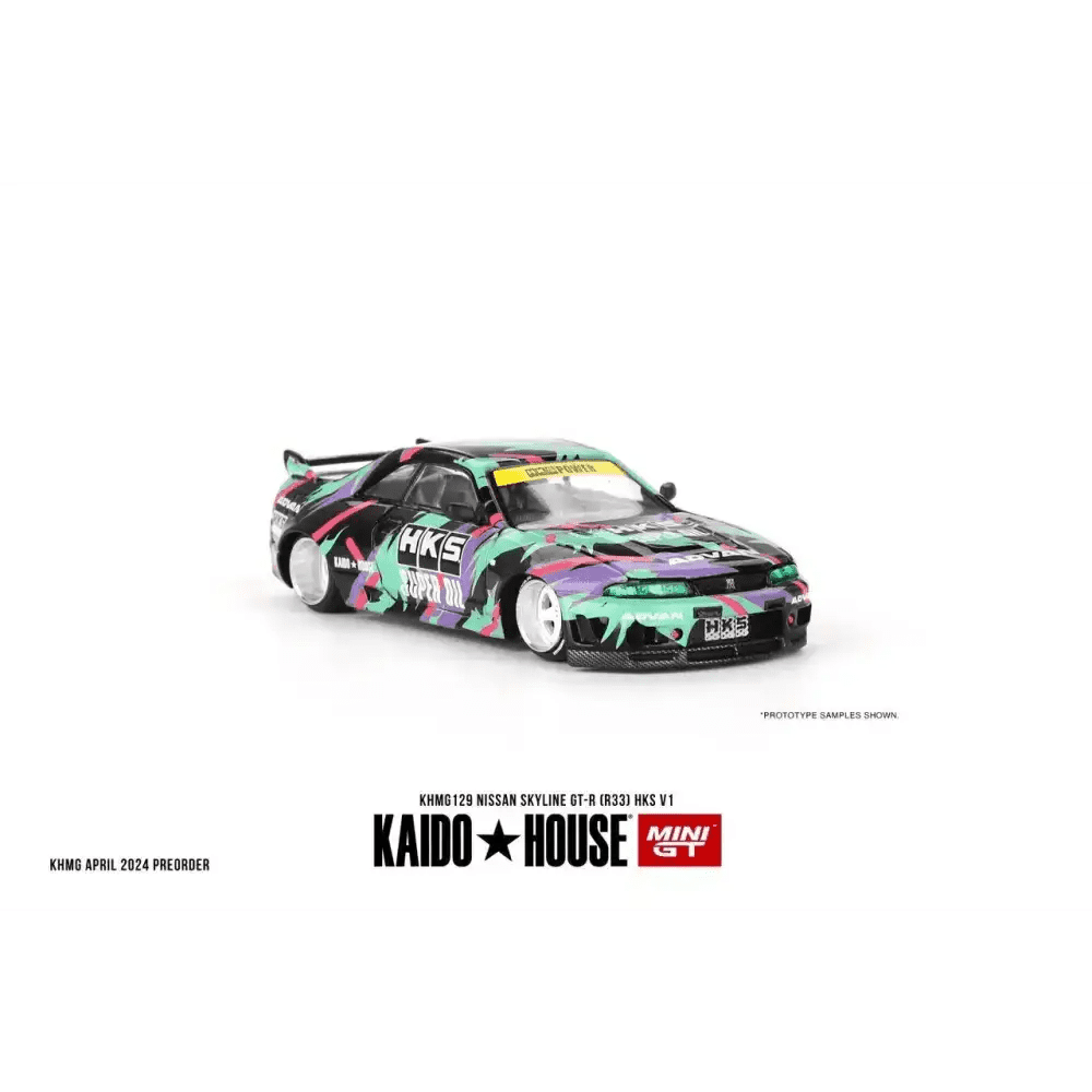 Mini GT X Kaidohouse 1:64 Nissan Skyline GT-R R33 HKS V1 KHMG129