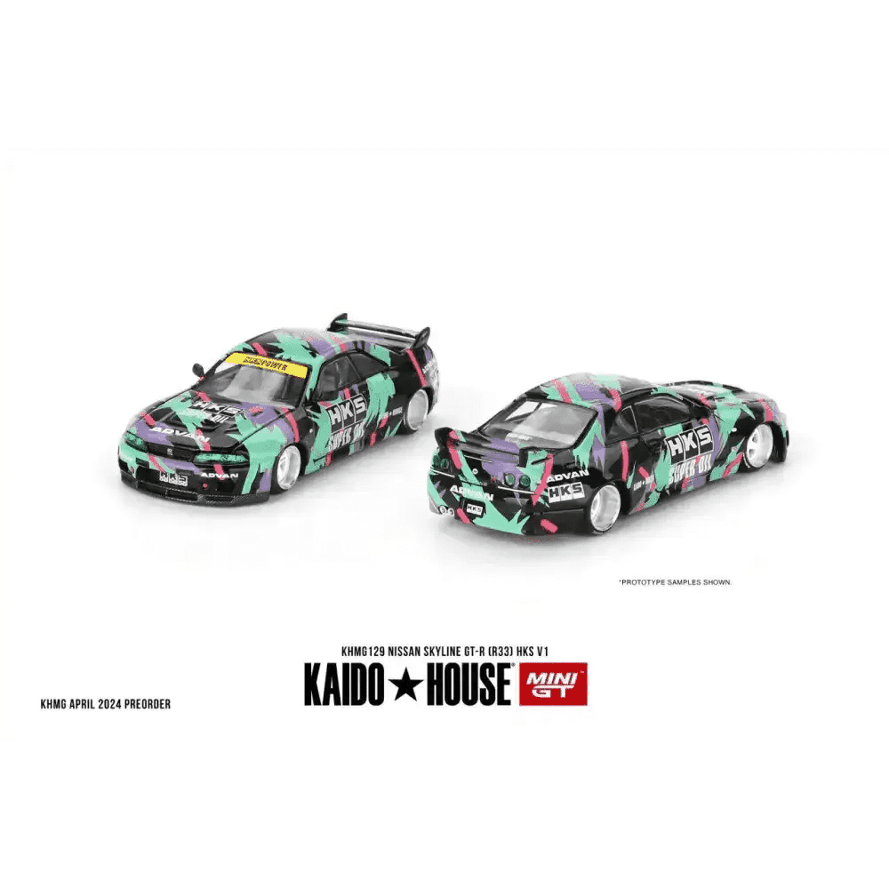 Mini GT X Kaidohouse 1:64 Nissan Skyline GT-R R33 HKS V1 KHMG129