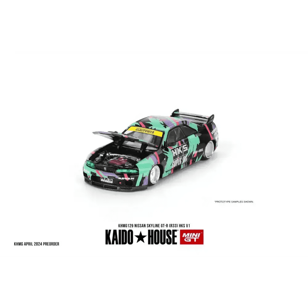 Mini GT X Kaidohouse 1:64 Nissan Skyline GT-R R33 HKS V1 KHMG129