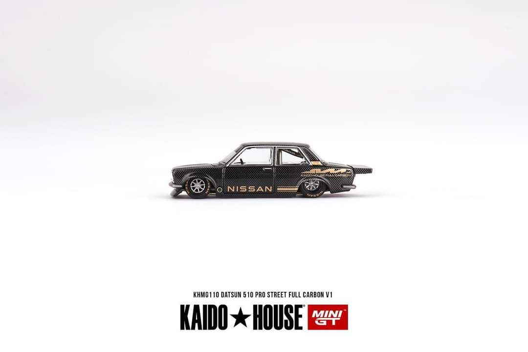PRE-ORDER Mini GT x Kaido House 1:64 Datsun 510 Full Carbon Pro Street KHMG110