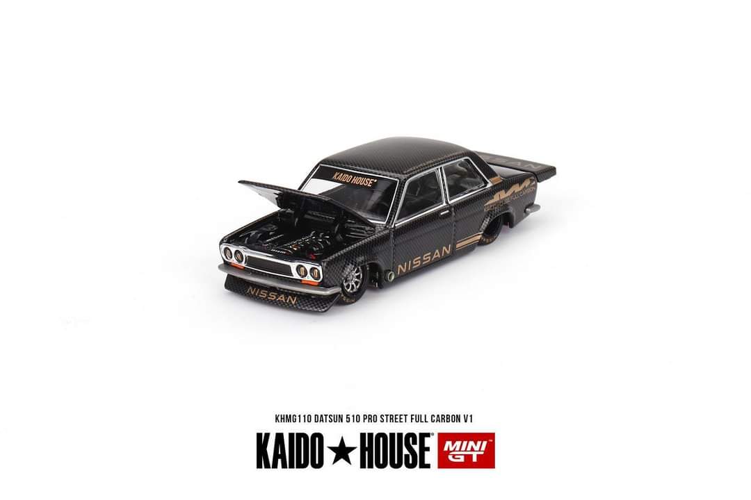 PRE-ORDER Mini GT x Kaido House 1:64 Datsun 510 Full Carbon Pro Street KHMG110