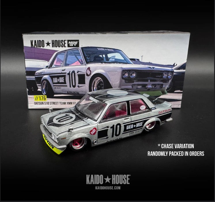 Mini GT x Kaido House 1:64 Datsun 510 Street Team XMM V1 KHMG176 RAW CHASE