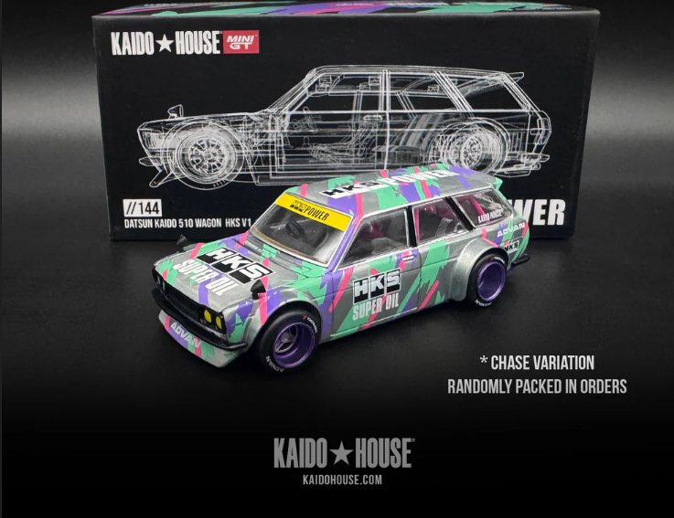 Mini GT x Kaido House 1:64 Datsun 510 Wagon HKS V1 KHMG144 RAW CHASE