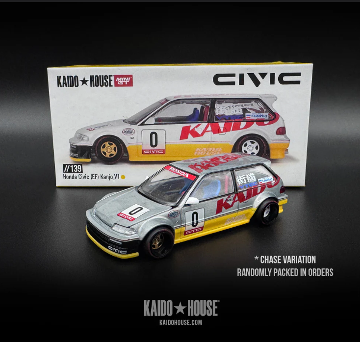 Mini GT x Kaido House 1:64 Honda Civic EF Kanjo V1 KHMG139 RAW CHASE