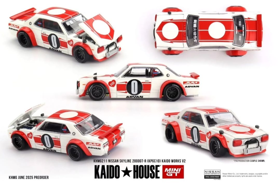 Mini GT x Kaido House 1:64 Nissan Skyline 2000 GT-R Kaido Works V2 KHMG211