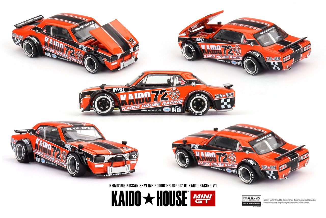 Mini GT x Kaido House 1:64 Nissan Skyline 2000GT-R KPGC10 Kaido Racing V1 KHMG195
