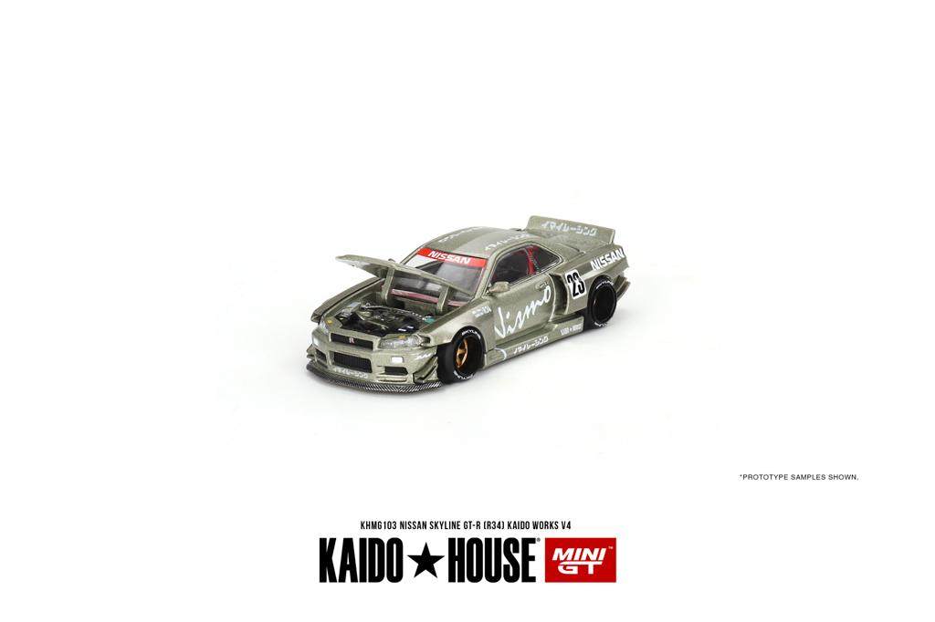 Mini GT x Kaido House 1:64 Nissan Skyline GT-R (R34) Kaido Works V4 KHMG103