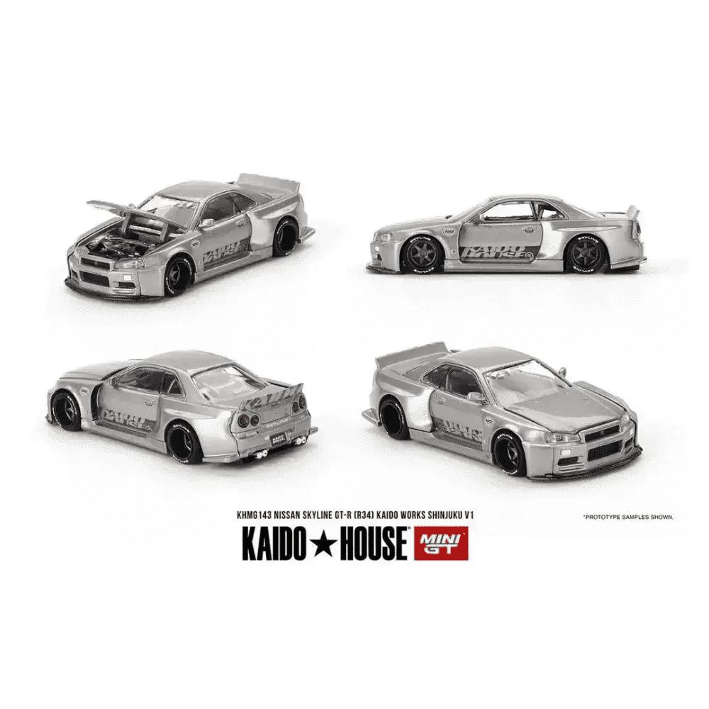 Mini GT x Kaido House 1:64 Nissan Skyline R34 Kaido Works V2 SHINJUKU KHMG143