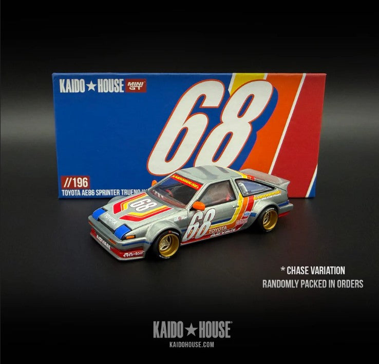 Mini GT x Kaido House 1:64 Toyota Sprinter Trueno KAIDO RACING V1 KHMG196 RAW CHASE