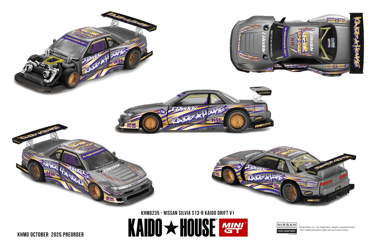 Mini GT x Kaido house 1:64 Nissan Silvia S13-R KAIDO DRIFT V1 KHMG235