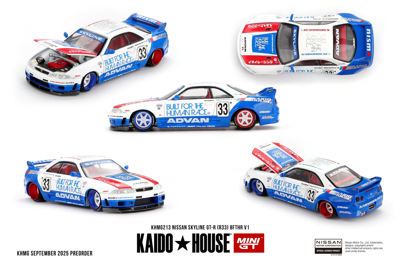Mini GT x Kaido house 1:64 Nissan Skyline GT-R R33 BFTHR V1 KHMG213