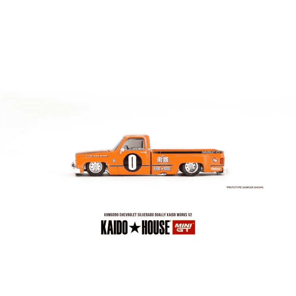 Mini GT x KaidoHouse 1:64 1983 Chevy Silverado Dually Orange KHMG090