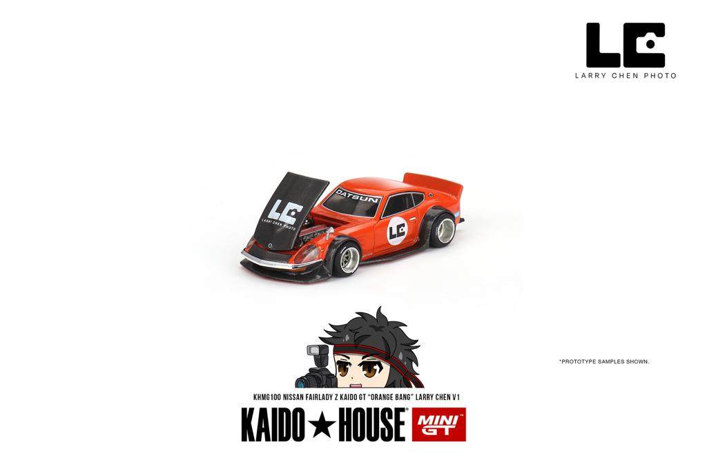 PRE-ORDER Mini GT x KaidoHouse 1:64 Nissan Fairlady Z Kaido GT “ORANGE BANG” Larry Chen V1 KHMG100
