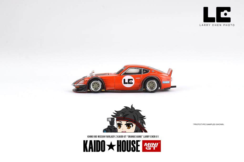 PRE-ORDER Mini GT x KaidoHouse 1:64 Nissan Fairlady Z Kaido GT “ORANGE BANG” Larry Chen V1 KHMG100