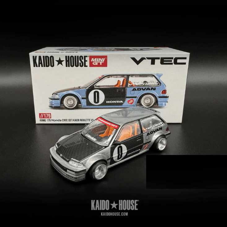 Mini GTx Kaido House 1:64 Honda Civic EF Roulette V1 KHMG179 RAW CHASE