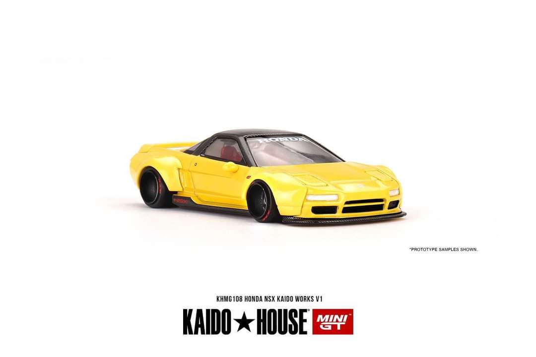 (PRE-ORDER) Mini GTx Kaido House 1:64 Honda NSX Yellow KHMG108