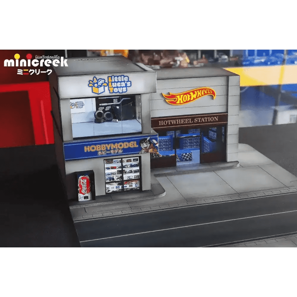 Minicreek x Little Luca's Toys 1:64 Hot Wheels Shop LLT Exclusive Diorama